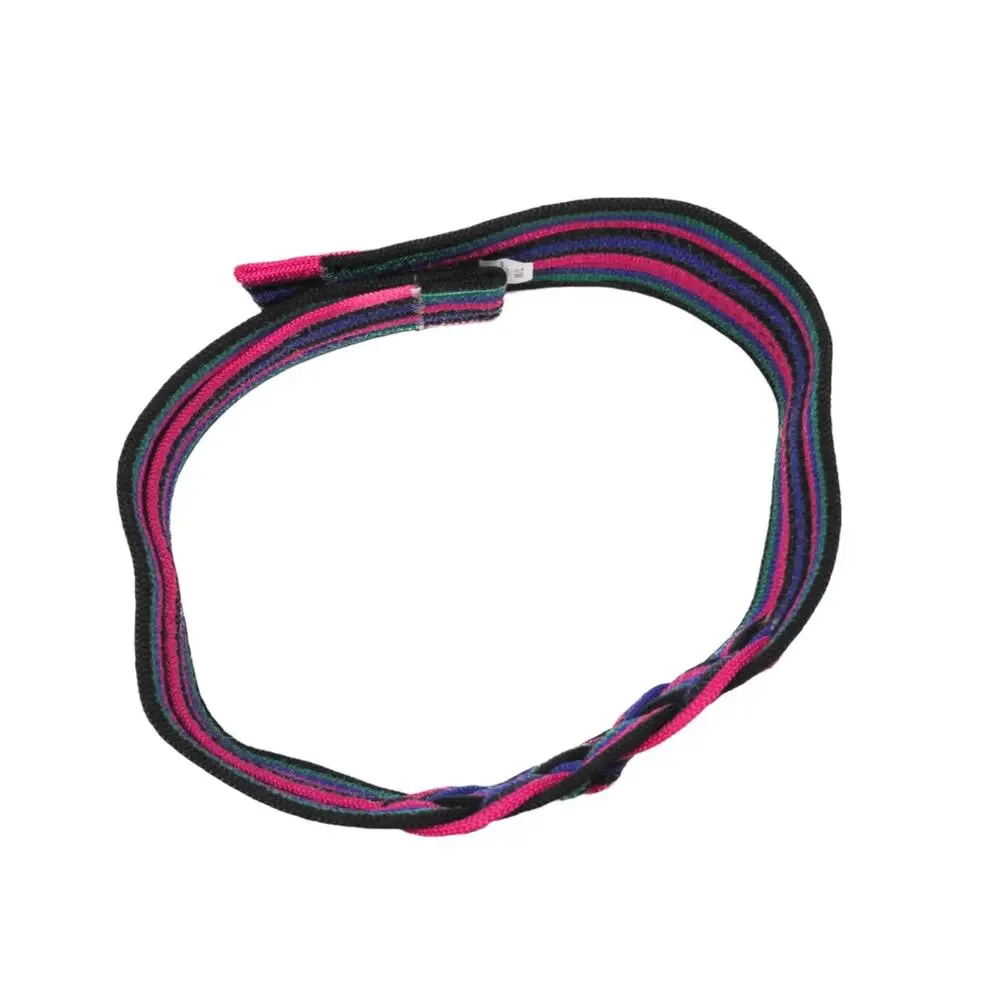 1990s Vintage Woven Braided Colorful Belt Pink Purple Green Black